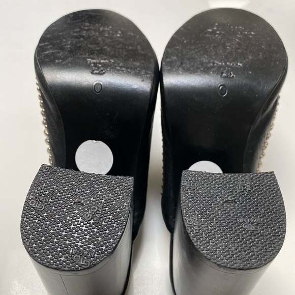 Calleen Cordero Black Studded Clog Wedges - Picture 4 of 4